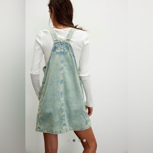 NWT FREE PEOPLE WE THE FREE Overall Smock Mini Top In Oceanic MSRP $98 - Picture 4 of 10